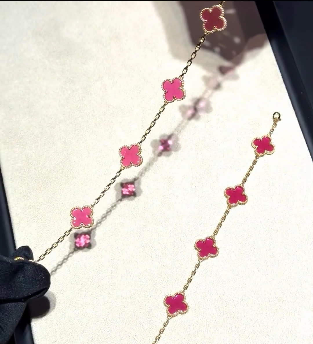 Van Cleef & Arpels Alhambra Necklace with Red Enamel